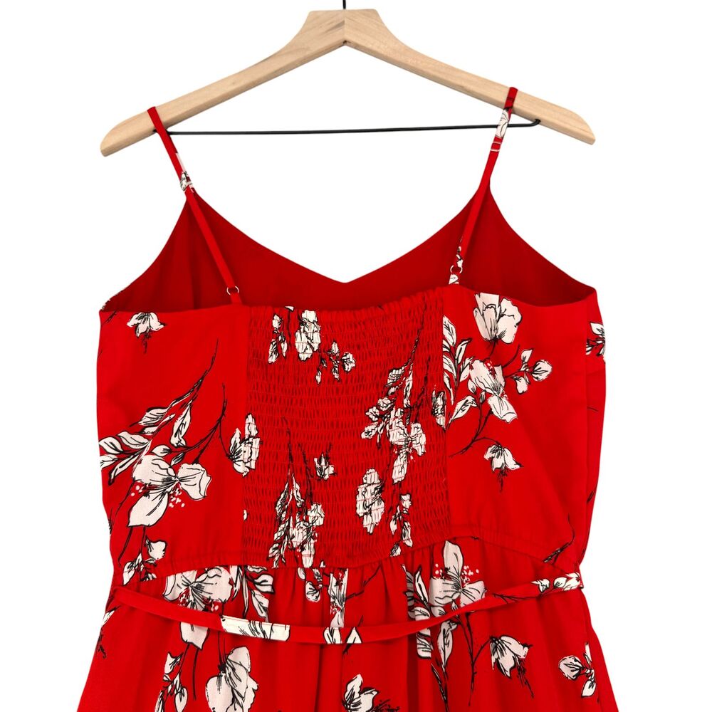 Skies are Blue Floral Sleeveless Wide Leg Jumpsuit M Red Danica Boho Stitch Fix - Picture 8 of 13